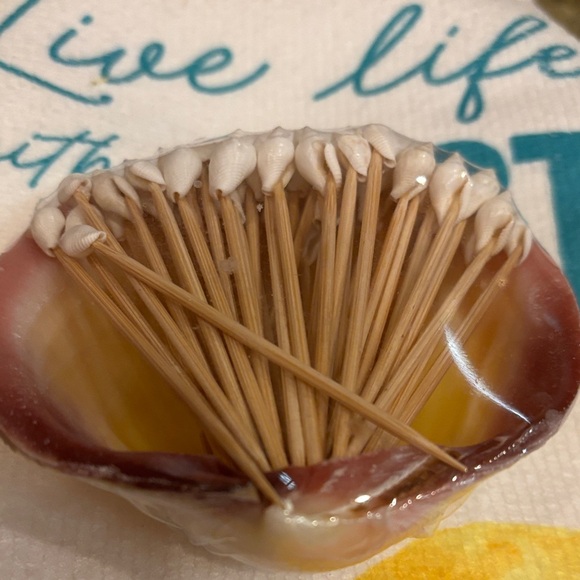 NWT Shell Tip Toothpicks in Shell & Citrus Towel - Picture 5 of 10